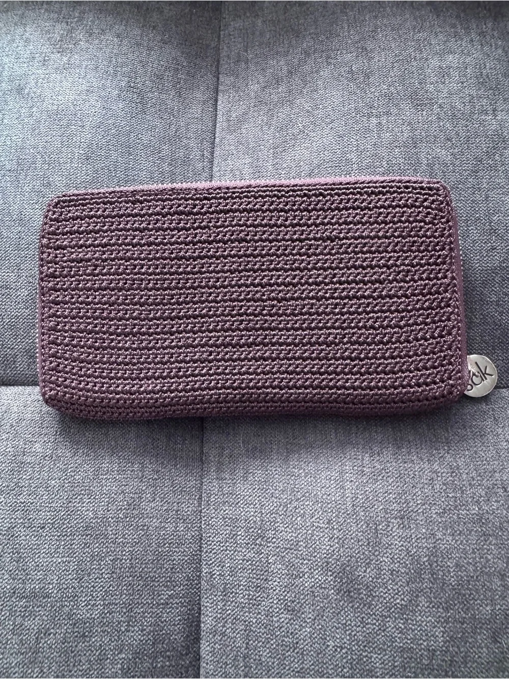 The Sak Brown Crochet Zip Around Wallet Boho Organizer